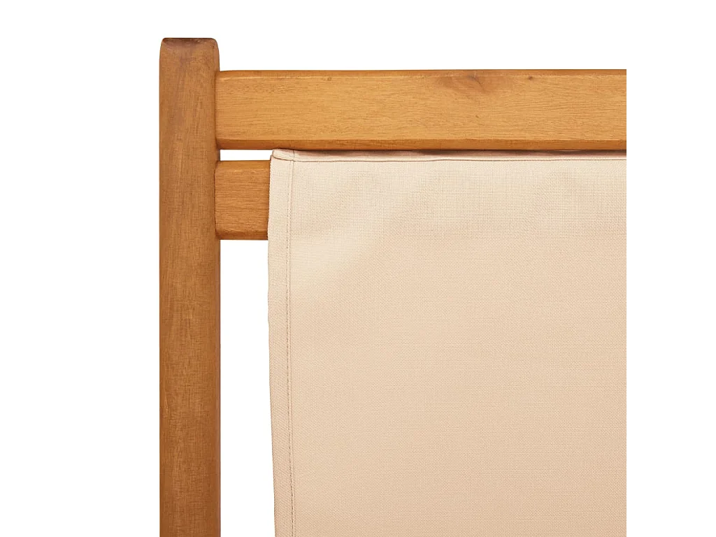 Sillas de playa plegables 2 unidades tela y madera maciza beige