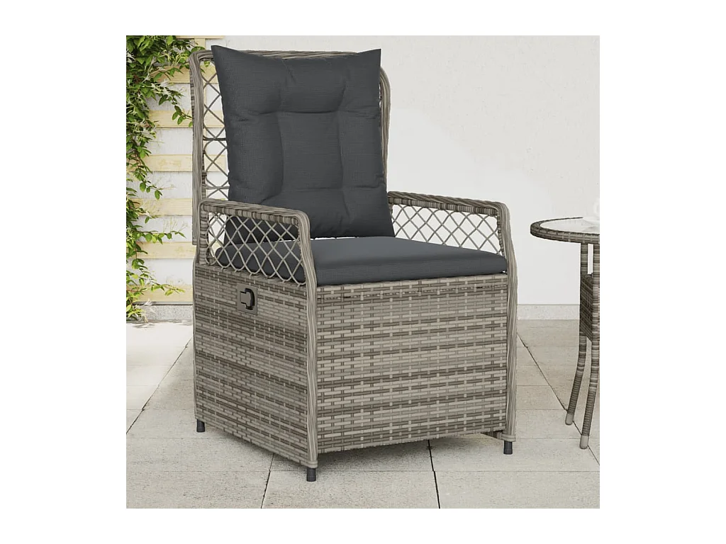 Chaises inclinables de jardin lot de 2 gris résine tressée