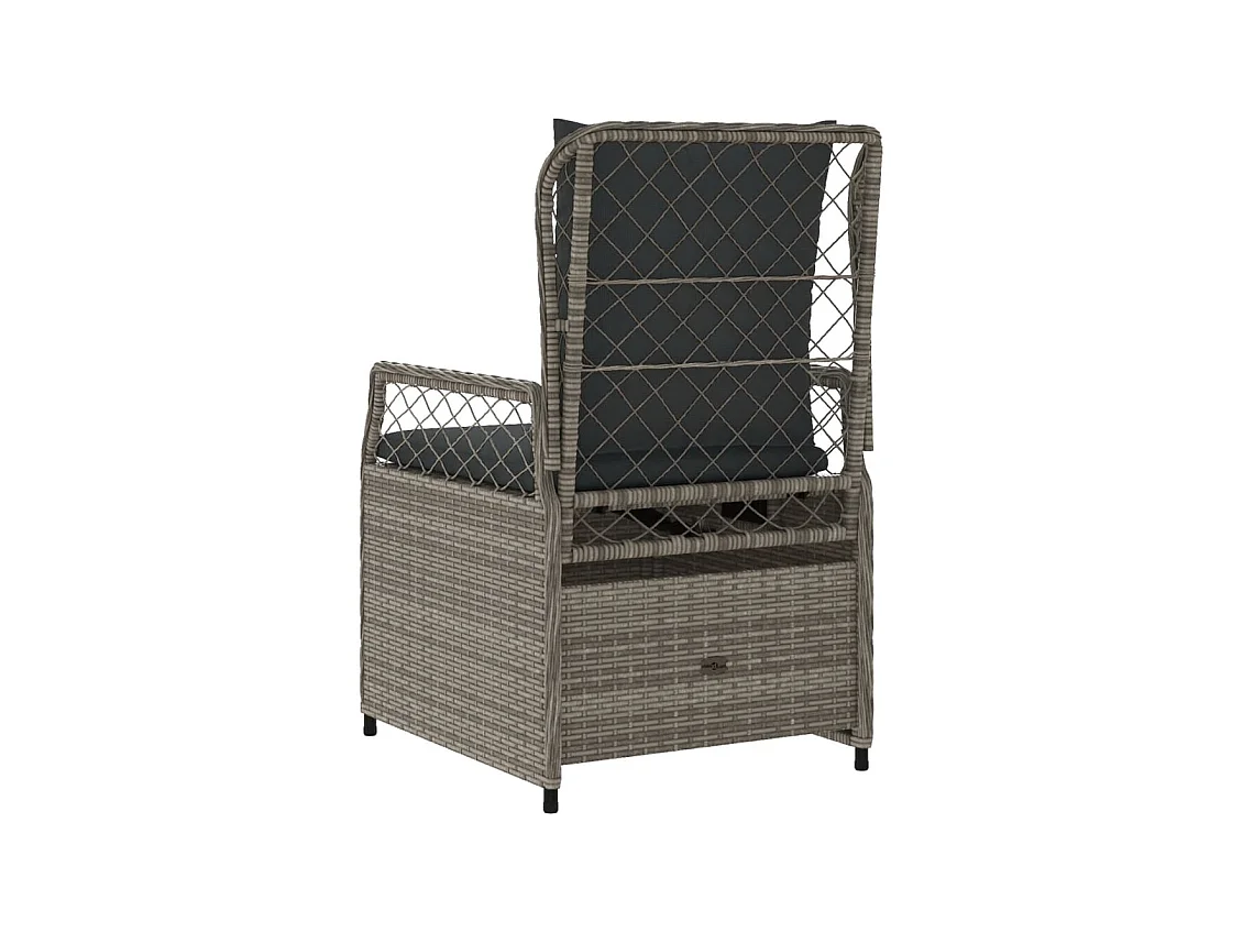 Chaises inclinables de jardin lot de 2 gris résine tressée