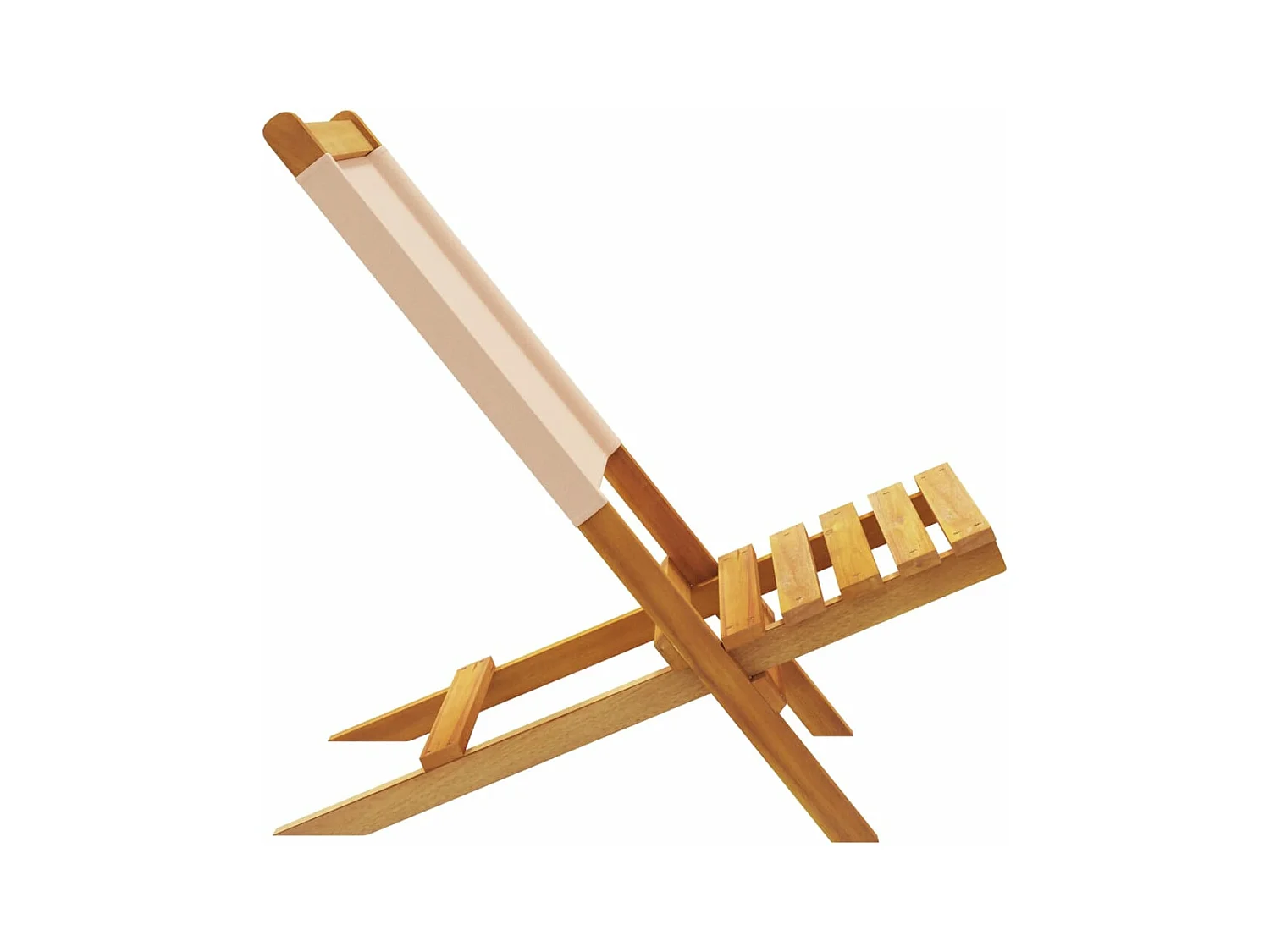 Cadeiras de jardim dobráveis 6 peças tecido e madeira maciça bege