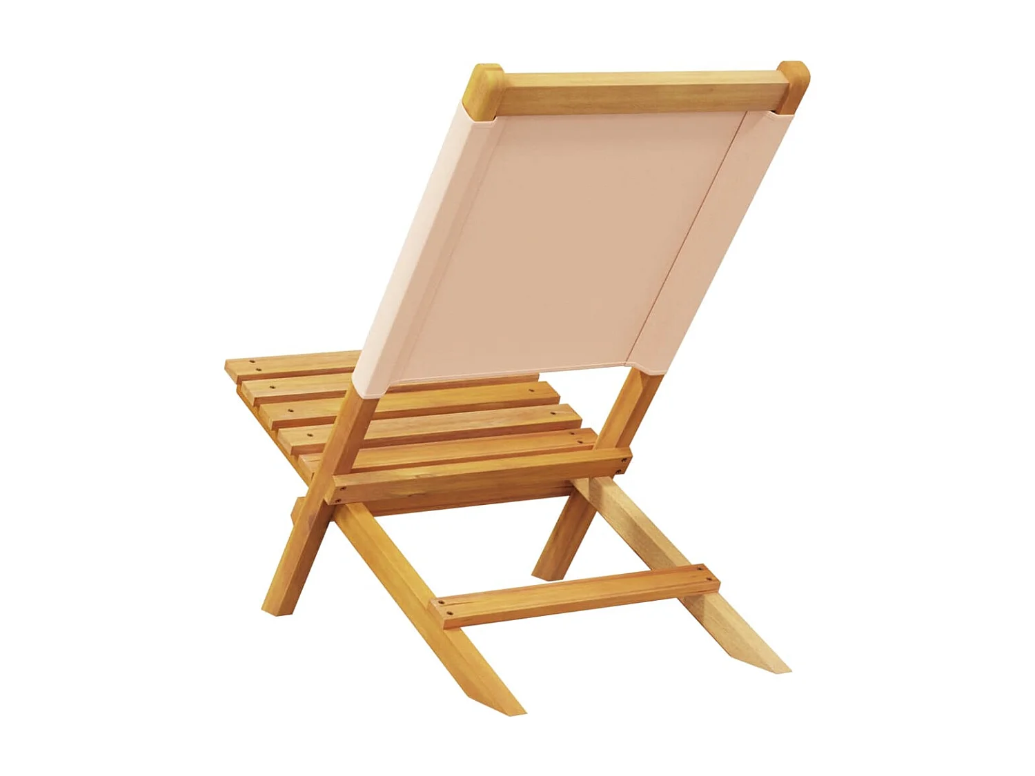 Chaises de jardin pliantes lot de 6 beige tissu et bois massif