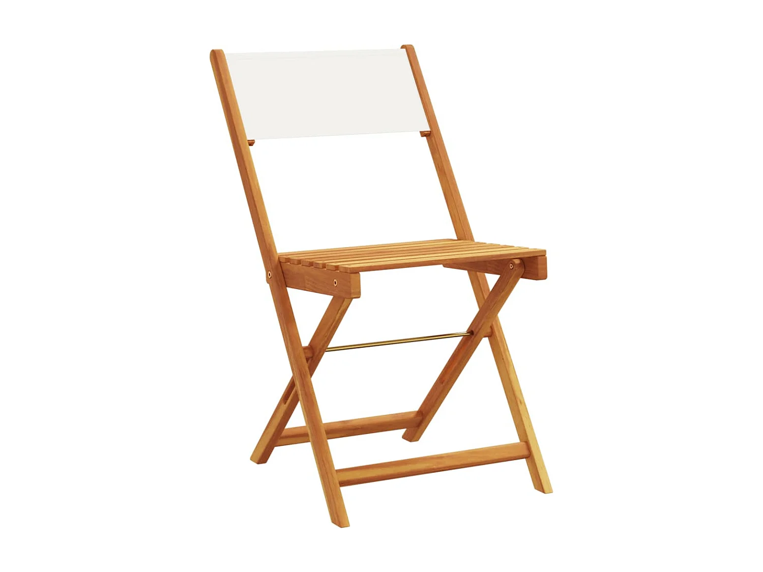 Sillas jardín plegables 6 unidades tela madera maciza y tela crema