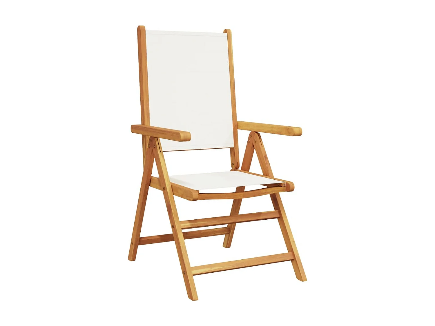Chaises de jardin lot de 2 blanc crème bois acacia massif tissu
