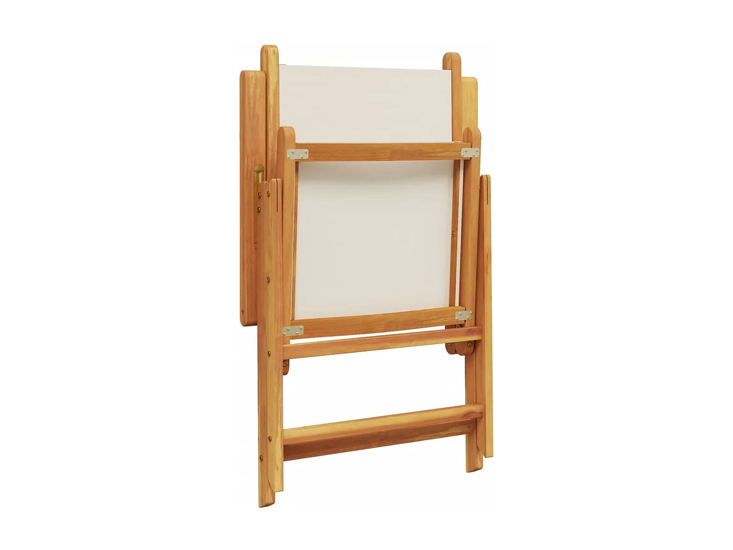Chaises de jardin lot de 2 blanc crème bois acacia massif tissu