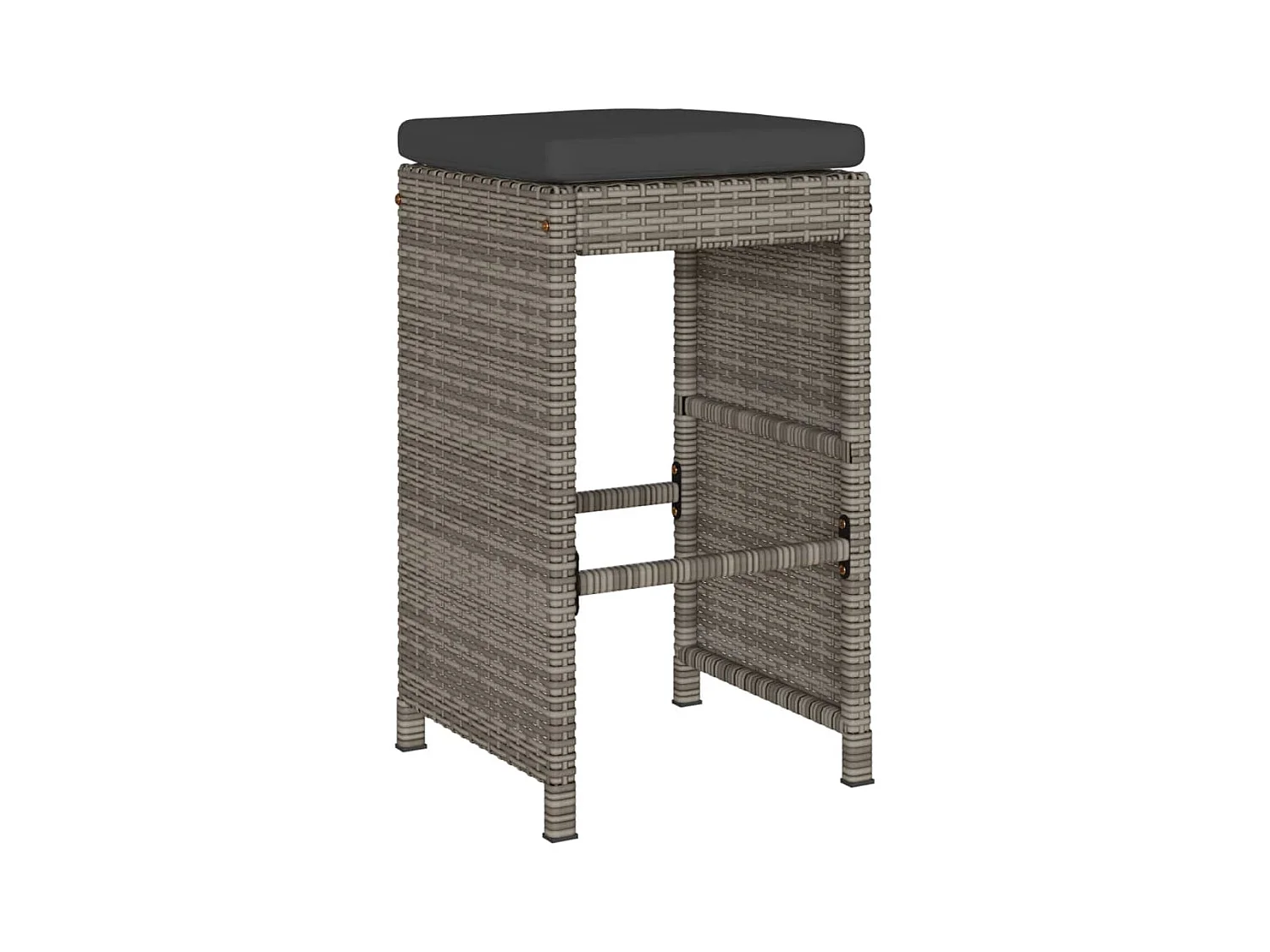 Tabourets de bar de jardin et coussins lot de 6 résine tressée