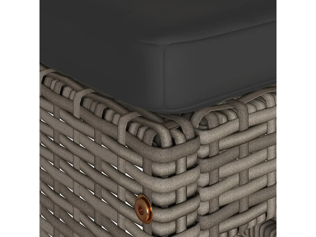 Tuinbarkrukken met kussens 6 st poly rattan grijs