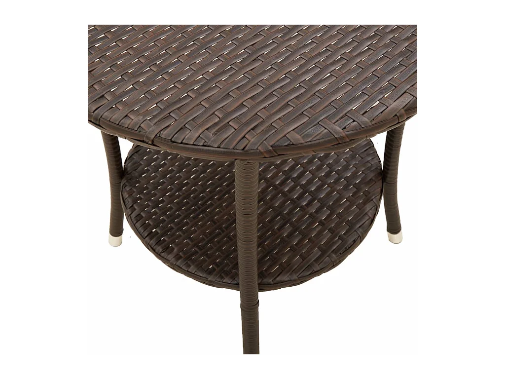 Sillas de jardín reclinables con mesa 2 unidades ratán PE marrón