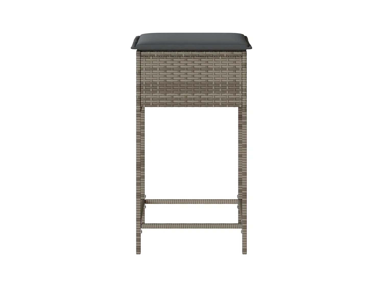 Tabourets de bar jardin coussins lot de 2 gris résine tressée