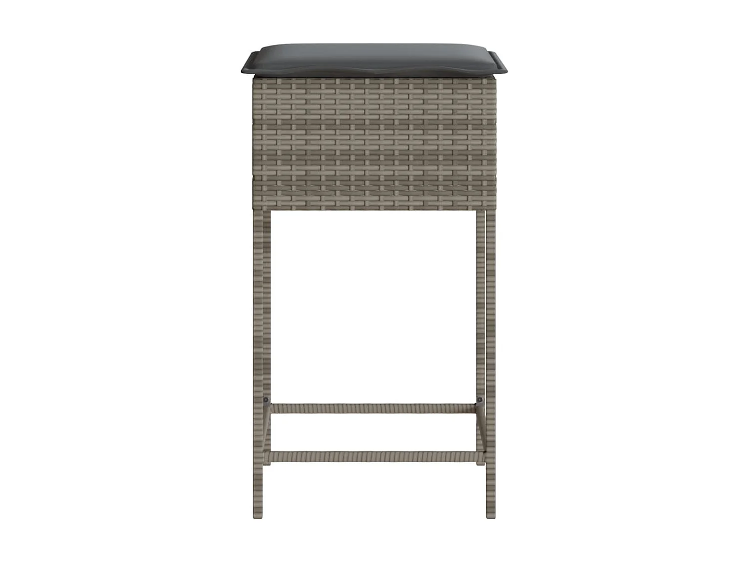 Tabourets de bar jardin coussins lot de 2 gris résine tressée