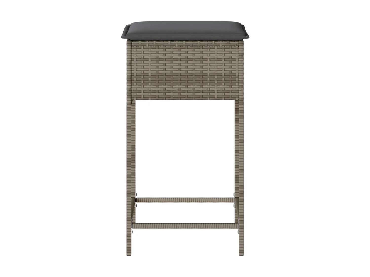 Tabourets de bar jardin coussins lot de 2 gris résine tressée