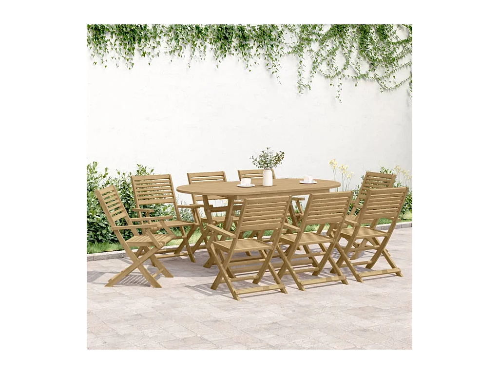 Chaises pliables de jardin lot de 6 bois massif d'acacia