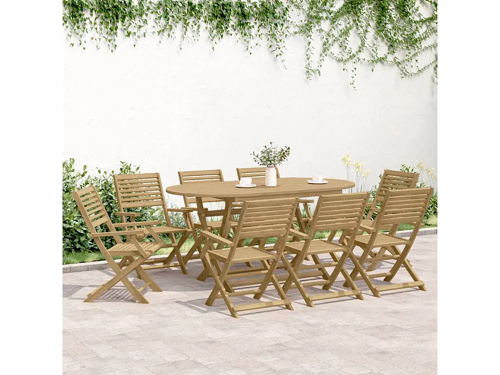 Chaises pliables de jardin lot de 6 bois massif d'acacia