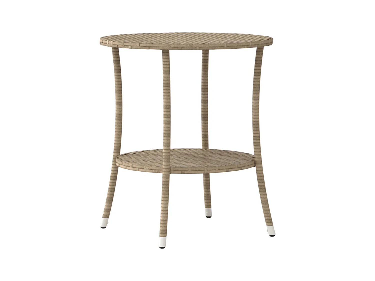 Cadeiras de jardim reclináveis 2 peças com mesa vime PE bege