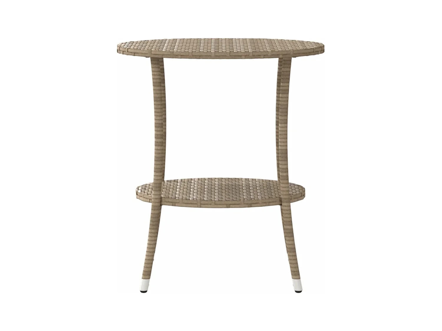 Cadeiras de jardim reclináveis 2 peças com mesa vime PE bege