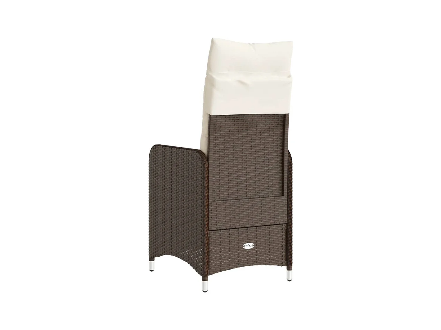 Chaises inclinables de jardin lot de 2 et coussins marron rotin