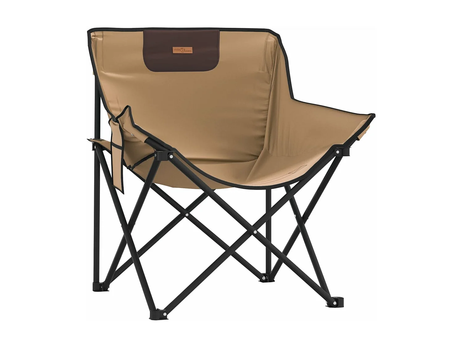 Chaise de camping avec poche pliable lot de 2 marron