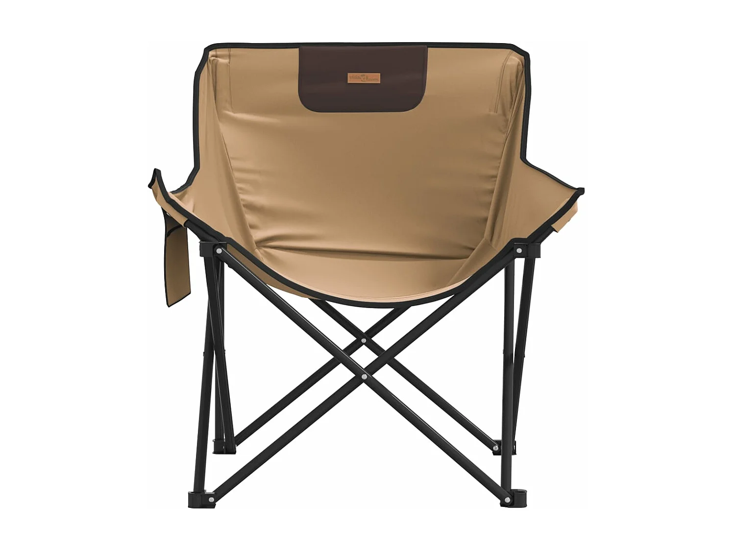 Chaise de camping avec poche pliable lot de 2 marron