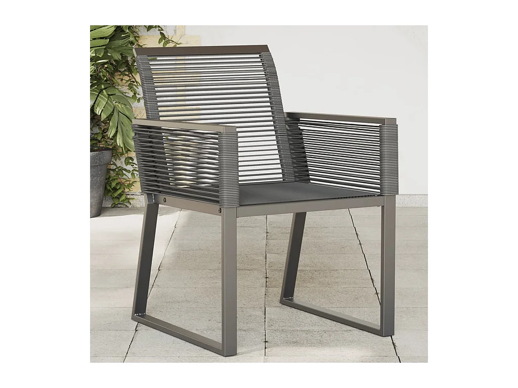 Chaises de jardin lot de 2 Noir Résine tressée