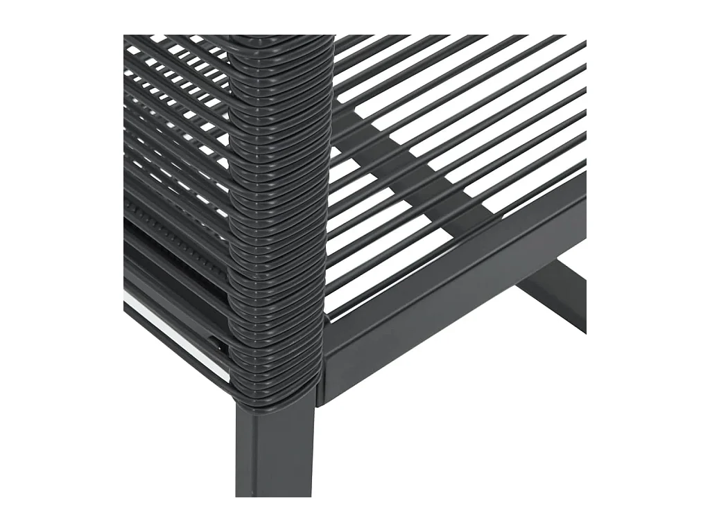 Chaises de jardin lot de 2 Noir Résine tressée