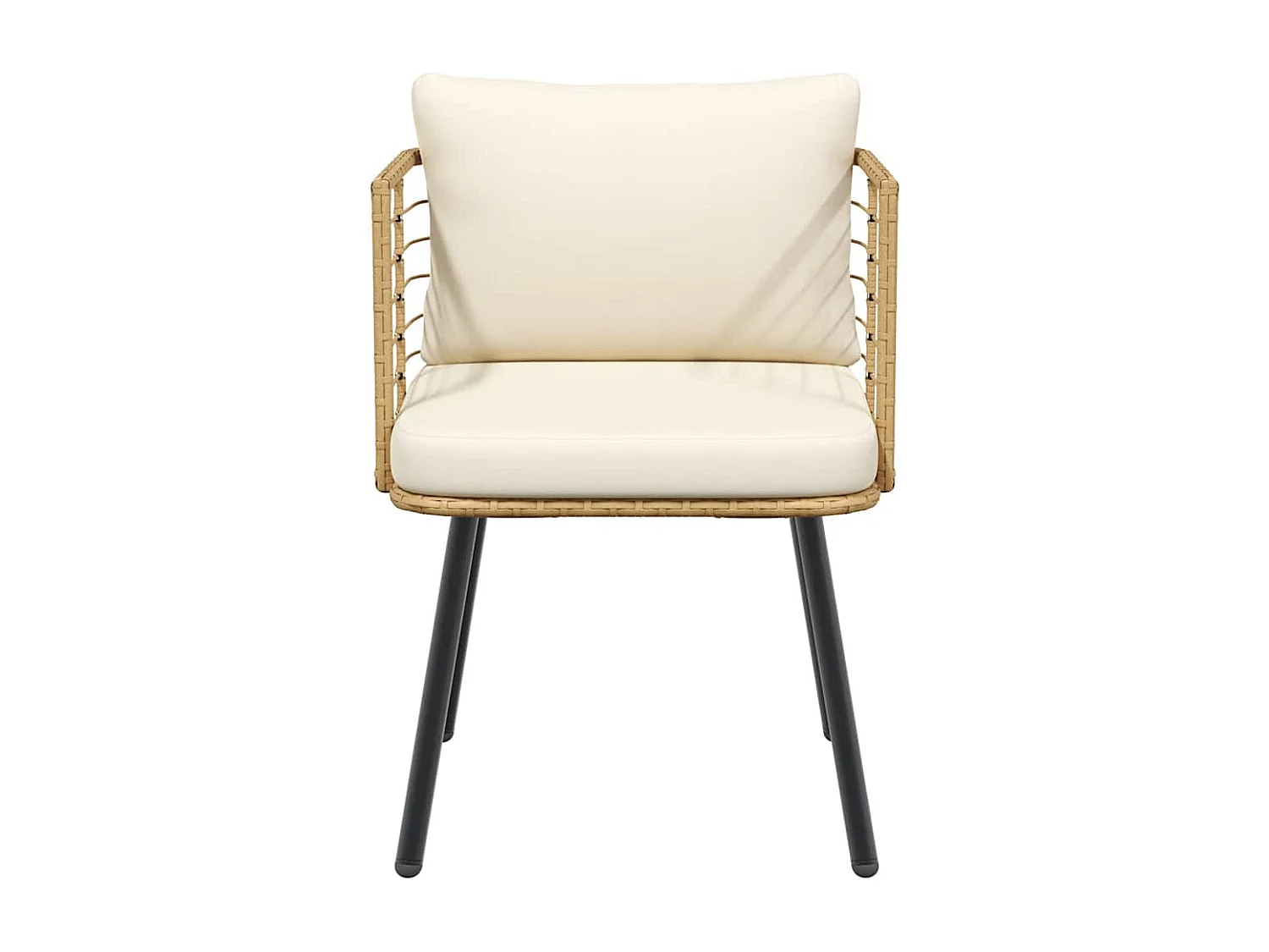 Chaises de jardin lot de 2 avec coussins naturel résine tressée