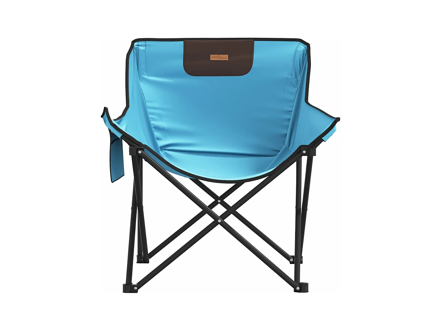 Chaise de camping avec poche pliable lot de 2 bleu vif