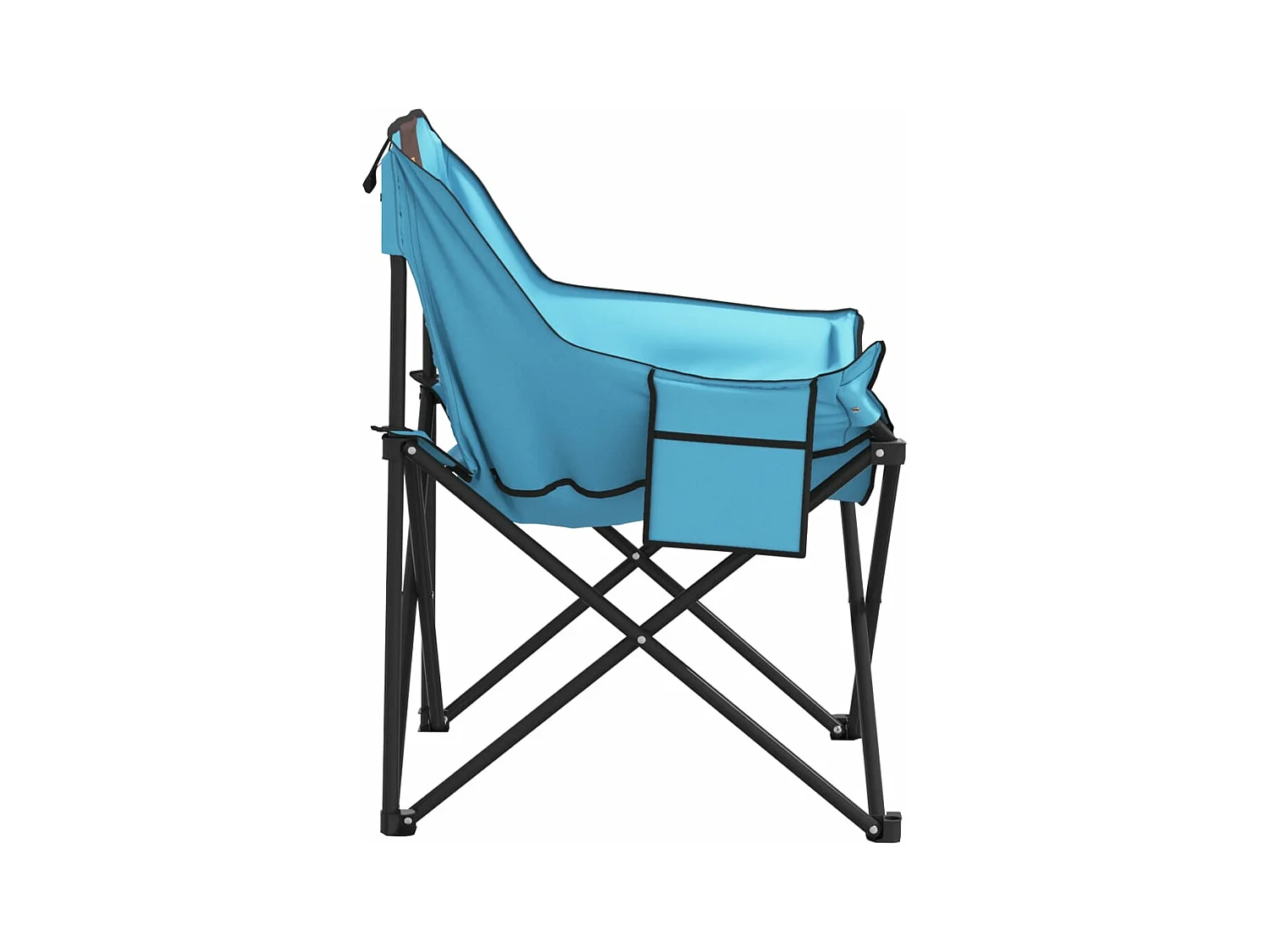 Chaise de camping avec poche pliable lot de 2 bleu vif