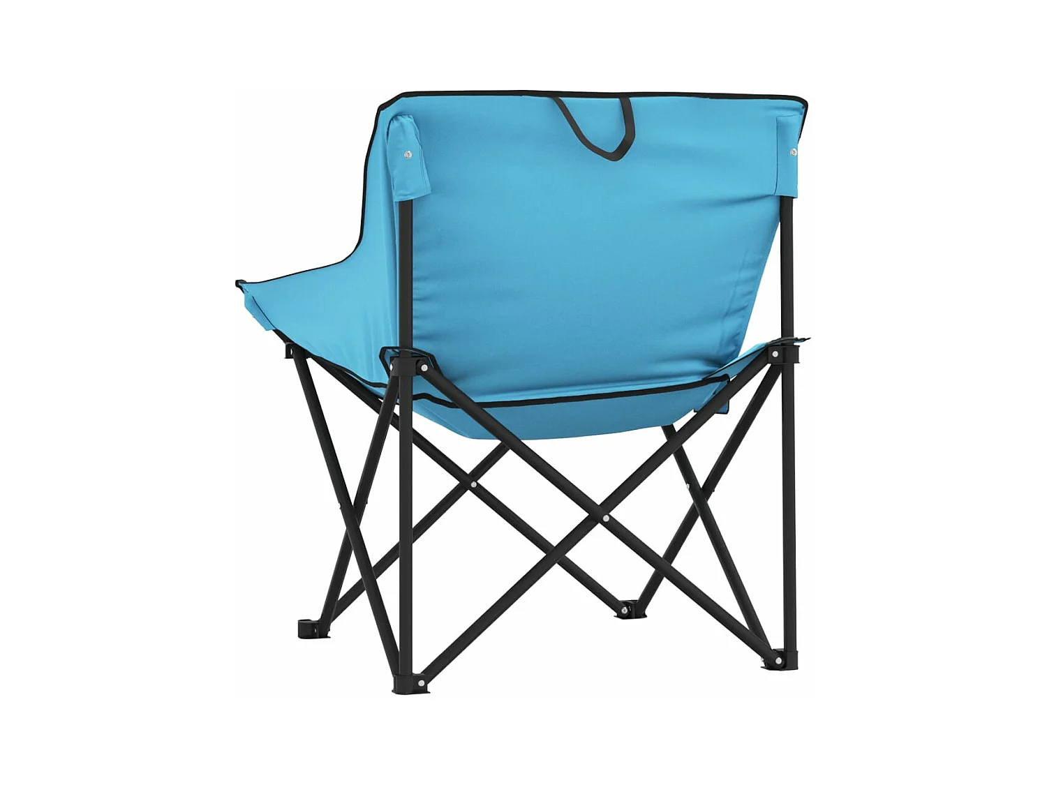 Chaise de camping avec poche pliable lot de 2 bleu vif