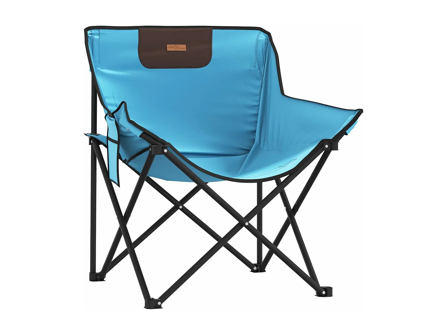 Chaise de camping avec poche pliable lot de 2 bleu vif
