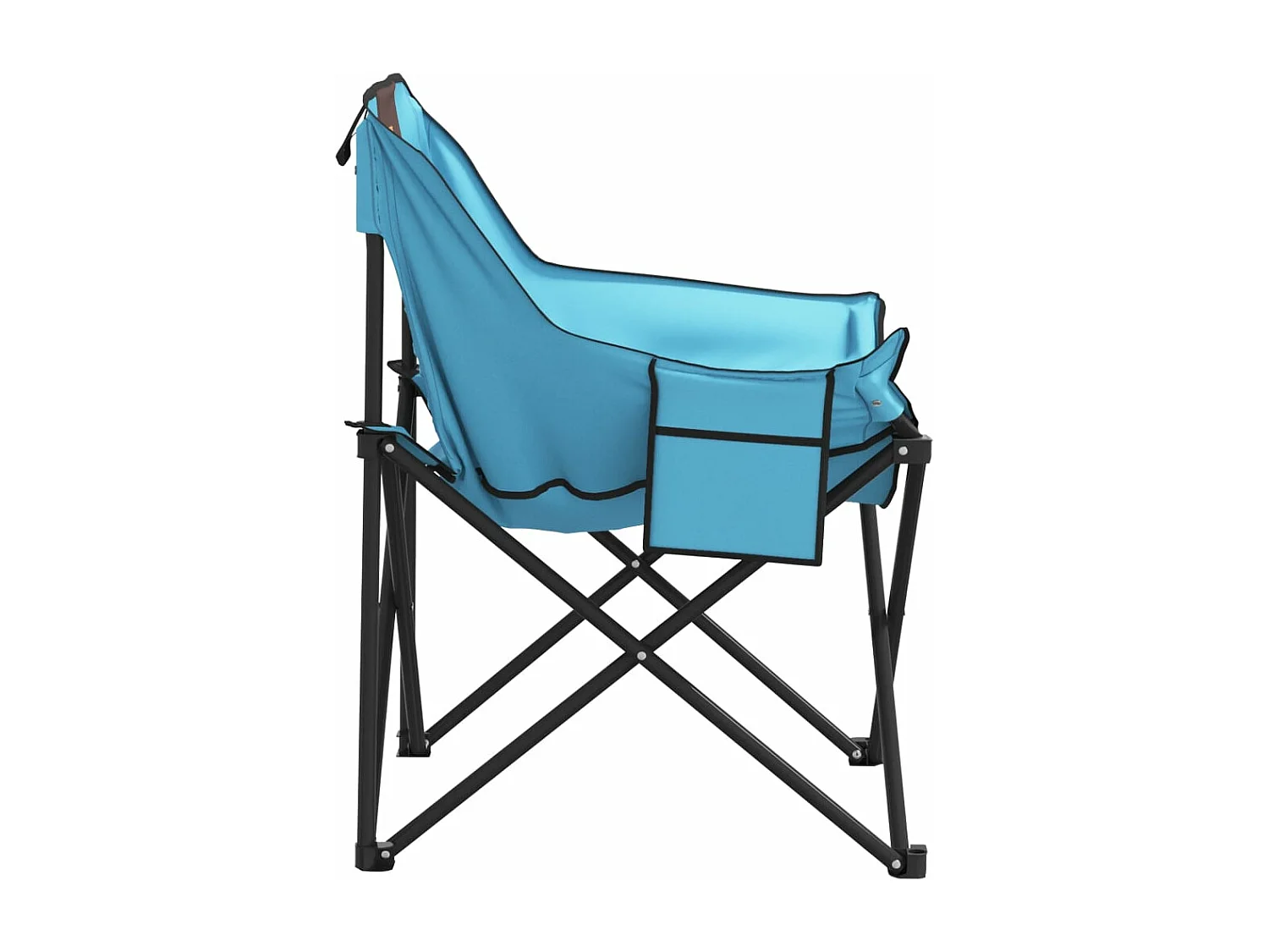 Chaise de camping avec poche pliable lot de 2 bleu vif