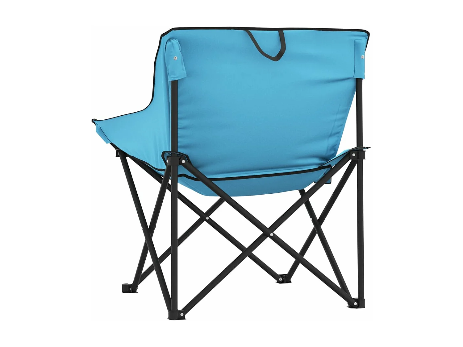 Chaise de camping avec poche pliable lot de 2 bleu vif