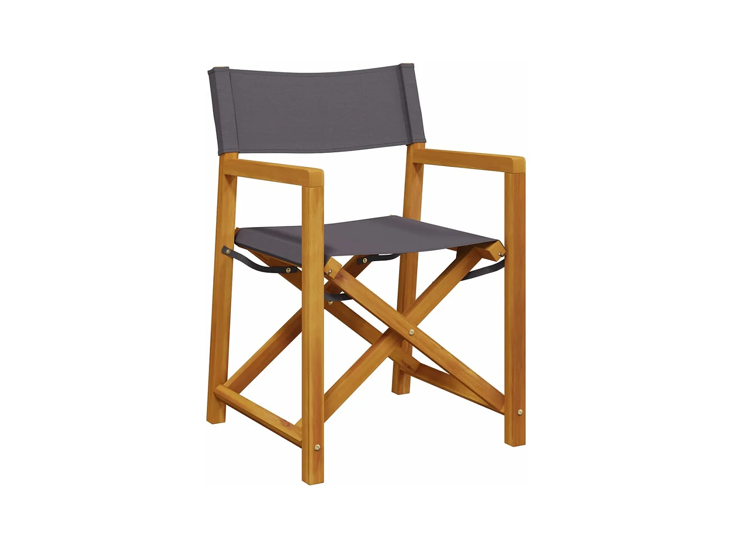 Chaises pliables de jardin lot de 2 gris foncé tissu