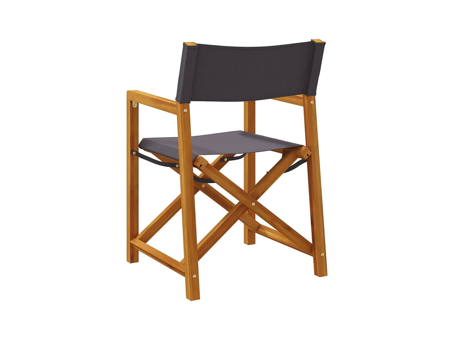 Chaises pliables de jardin lot de 2 gris foncé tissu