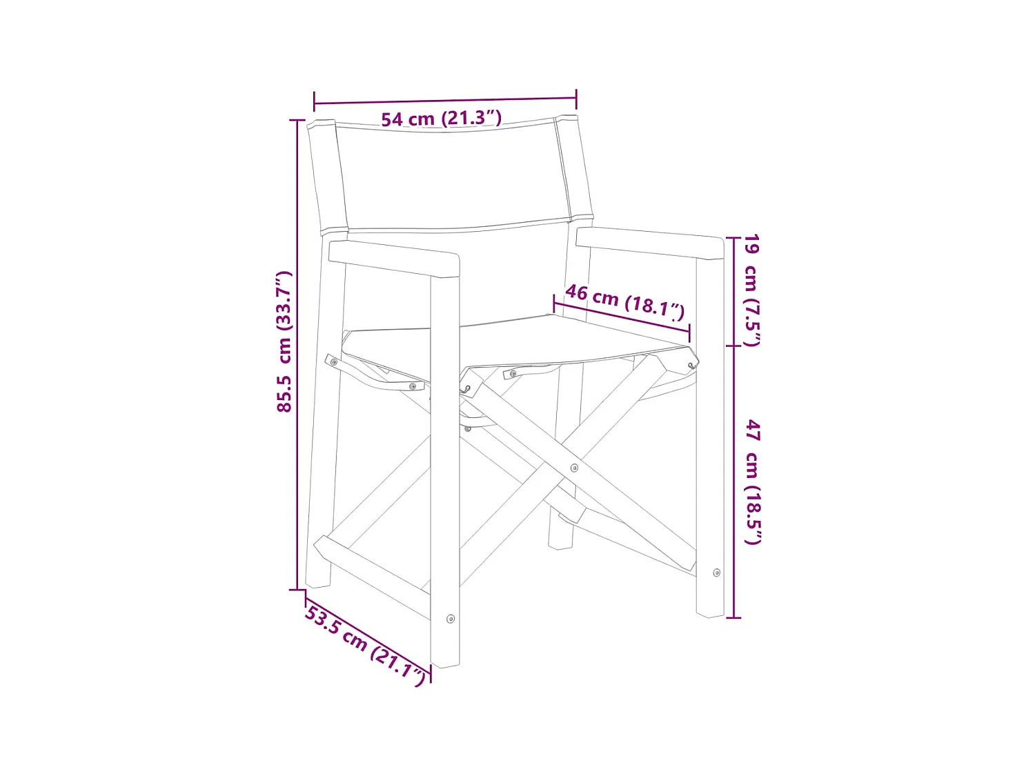 Chaises pliables de jardin lot de 2 gris foncé tissu