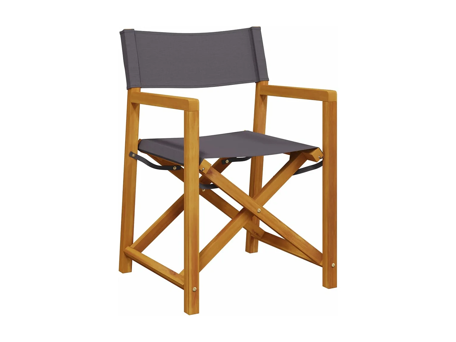 Chaises pliables de jardin lot de 2 gris foncé tissu