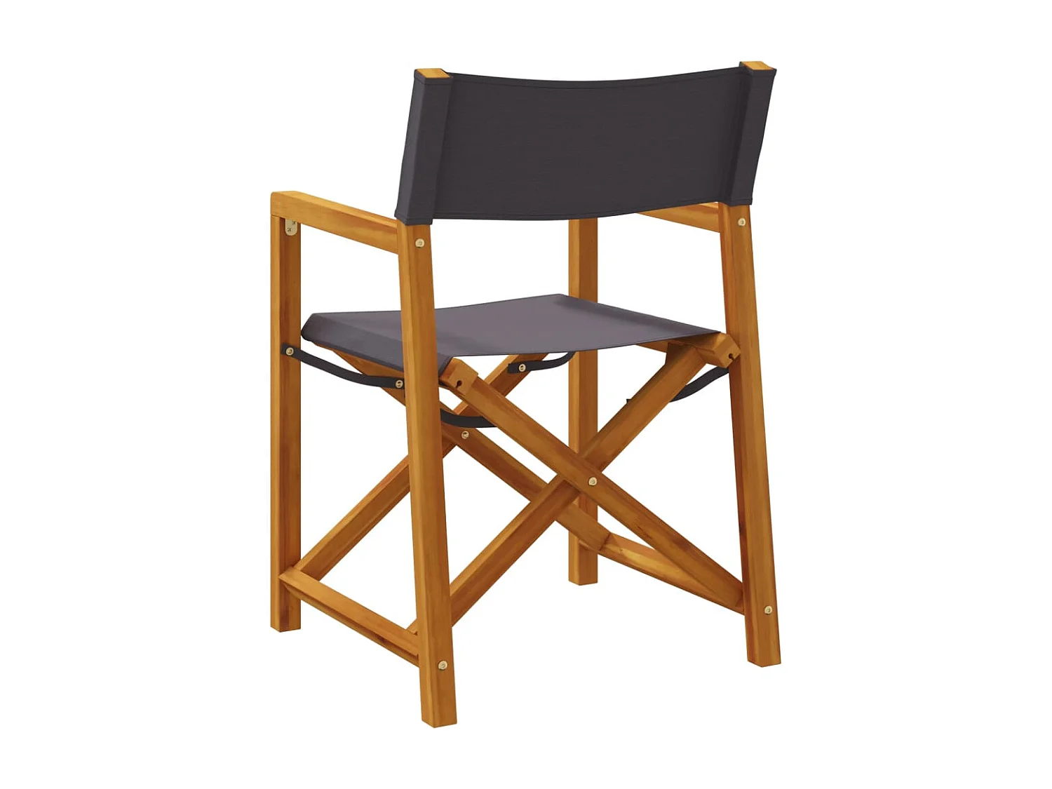 Chaises pliables de jardin lot de 2 gris foncé tissu
