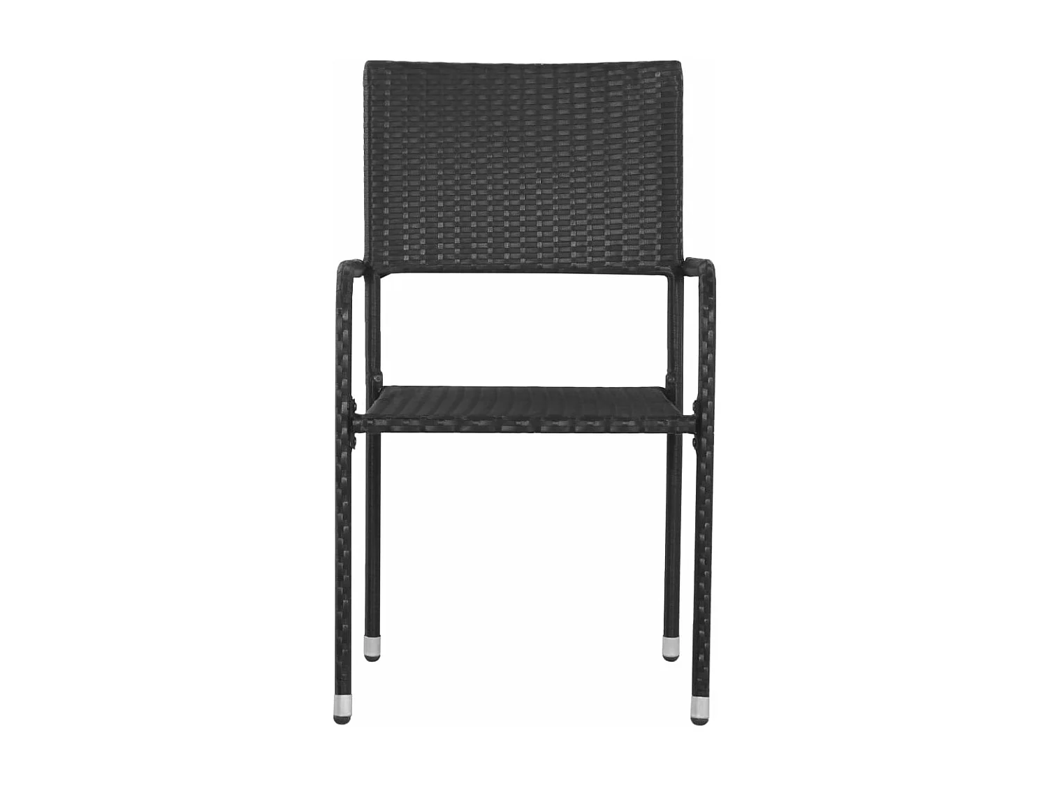 Cadeiras de jantar empilháveis para jardim 6 peças vime PE preto