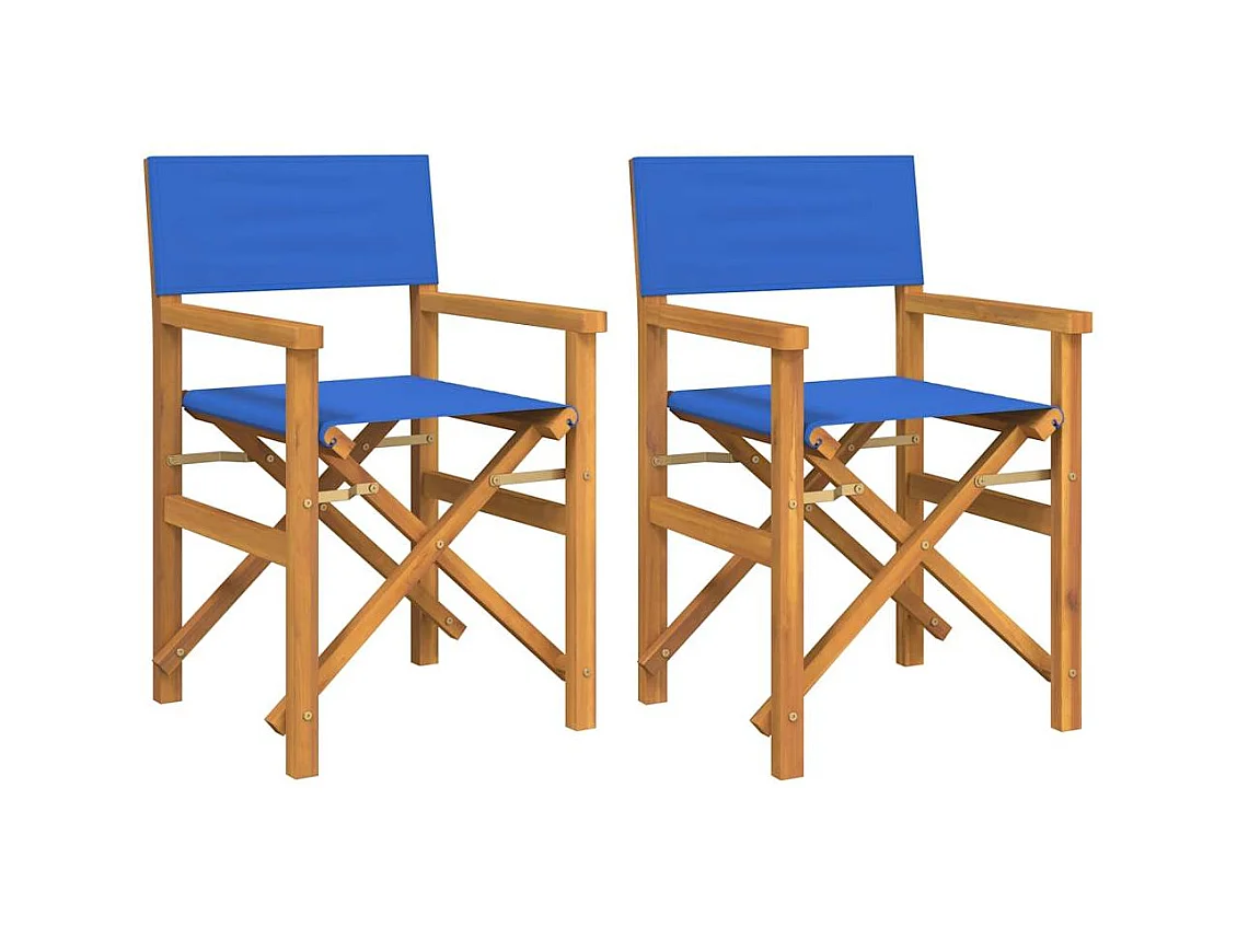 Chaises de metteur en scène pliantes lot de 2 Bois teck massif