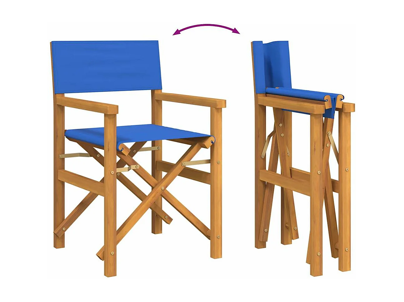 Chaises de metteur en scène pliantes lot de 2 Bois teck massif