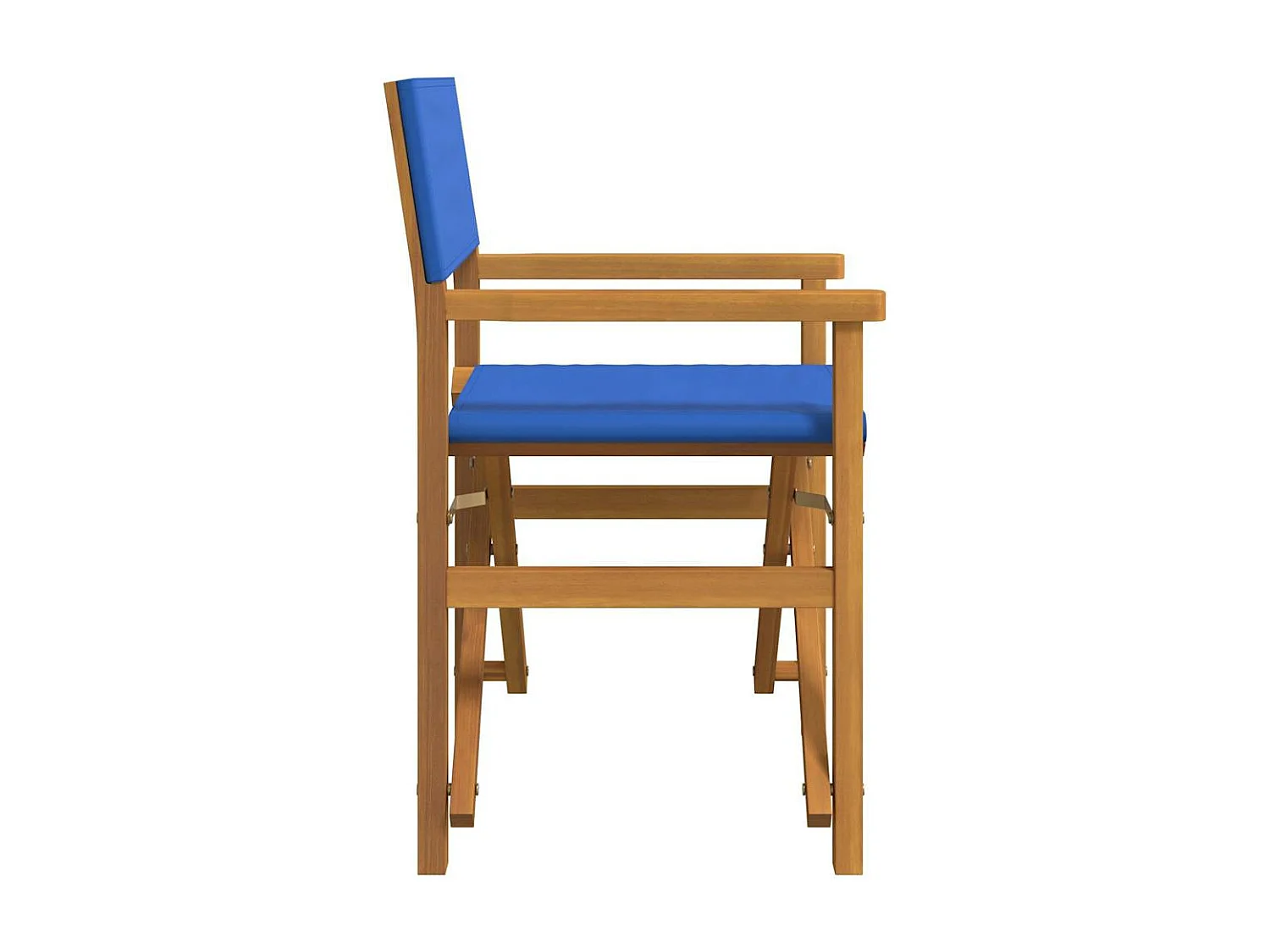 Cadeiras de realizador dobráveis 2 peças teca maciça azul