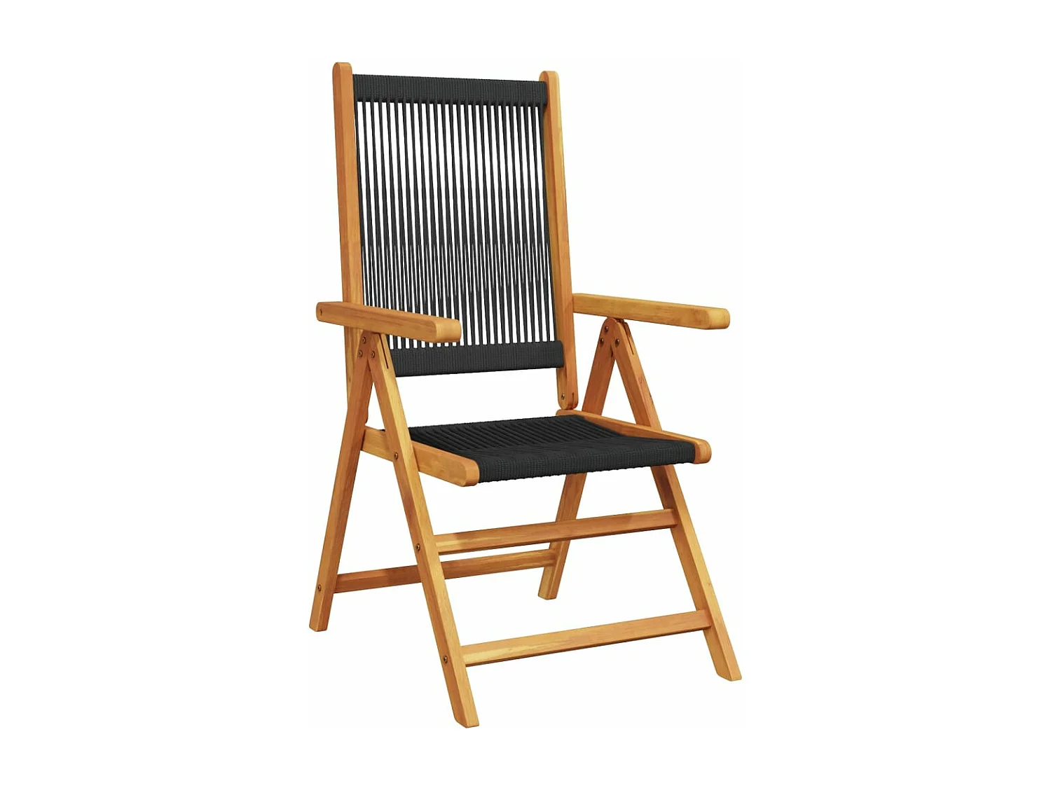 Chaises de jardin lot de 2 noir bois d'acacia et polypropylène