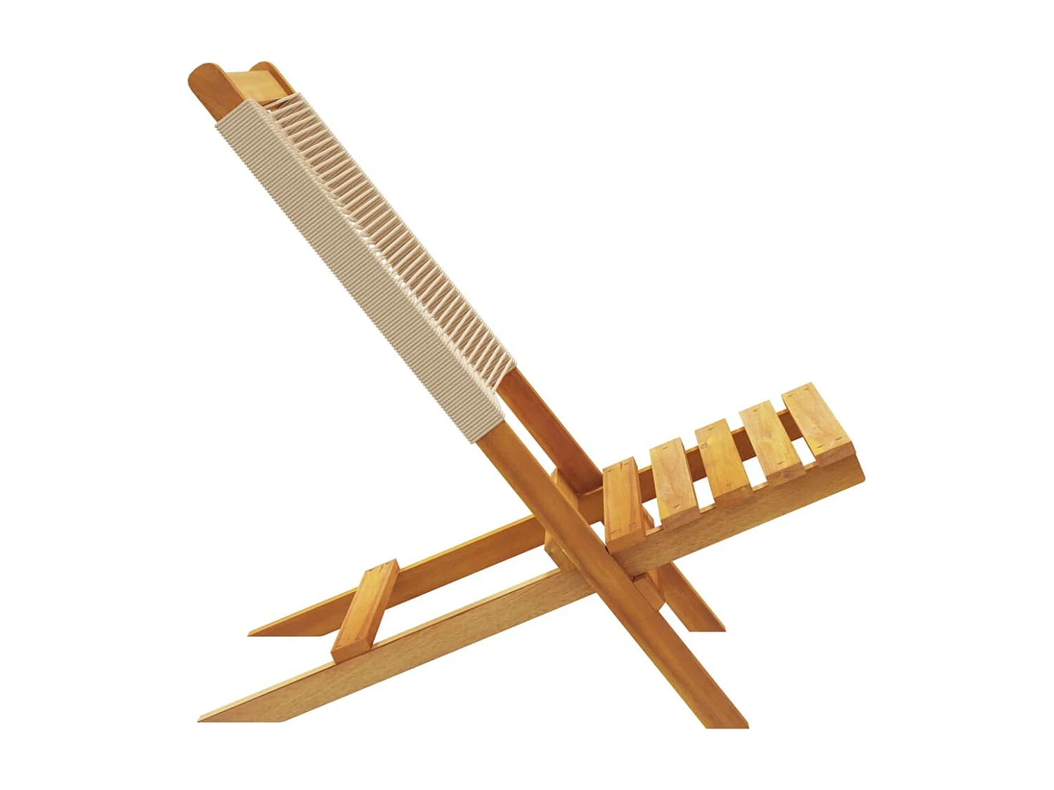Chaises de jardin pliantes lot de 6 beige bois d'acacia massif