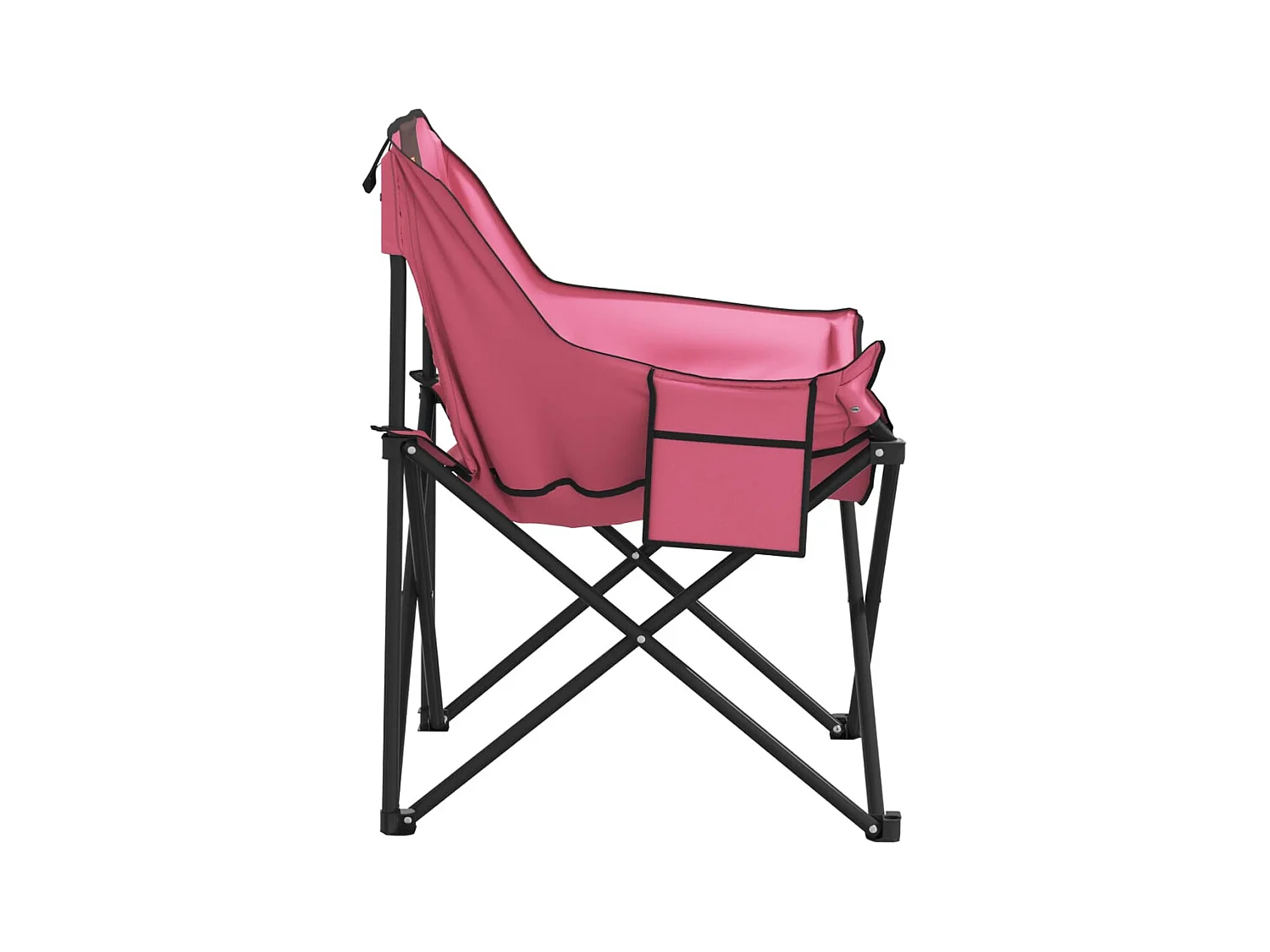 Chaise de camping avec poche pliable lot de 2 rose