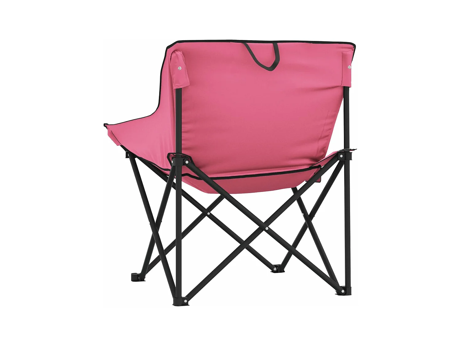 Chaise de camping avec poche pliable lot de 2 rose