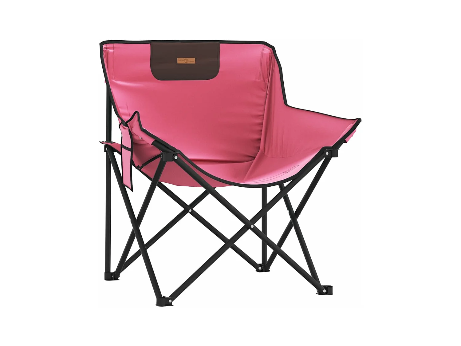 Sillas de camping con bolsillo plegables 2 unidades rosa