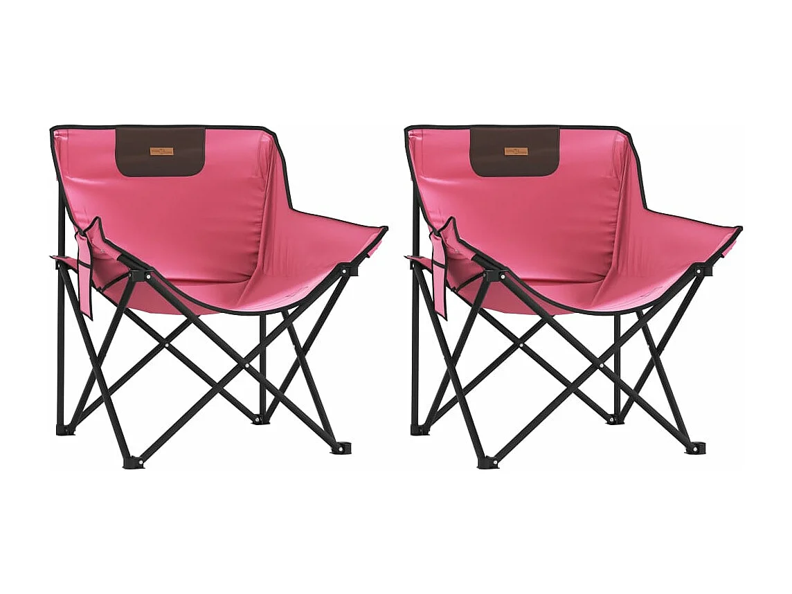 Sillas de camping con bolsillo plegables 2 unidades rosa