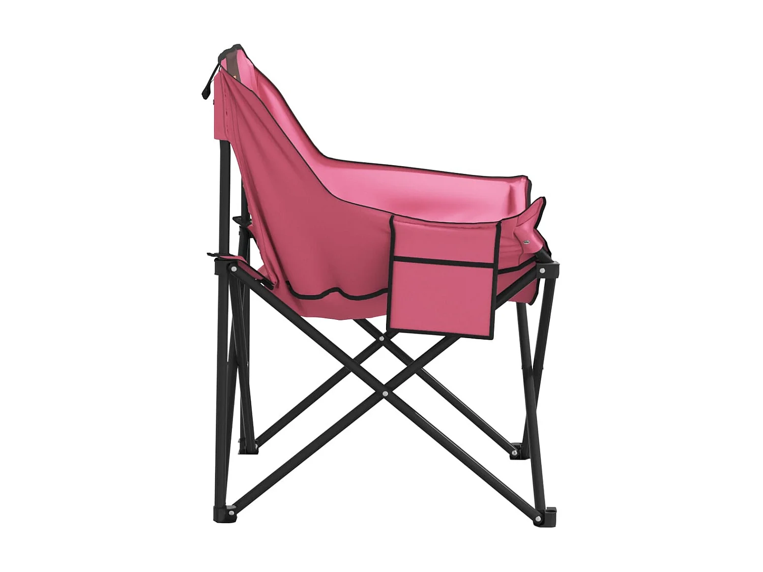 Sillas de camping con bolsillo plegables 2 unidades rosa