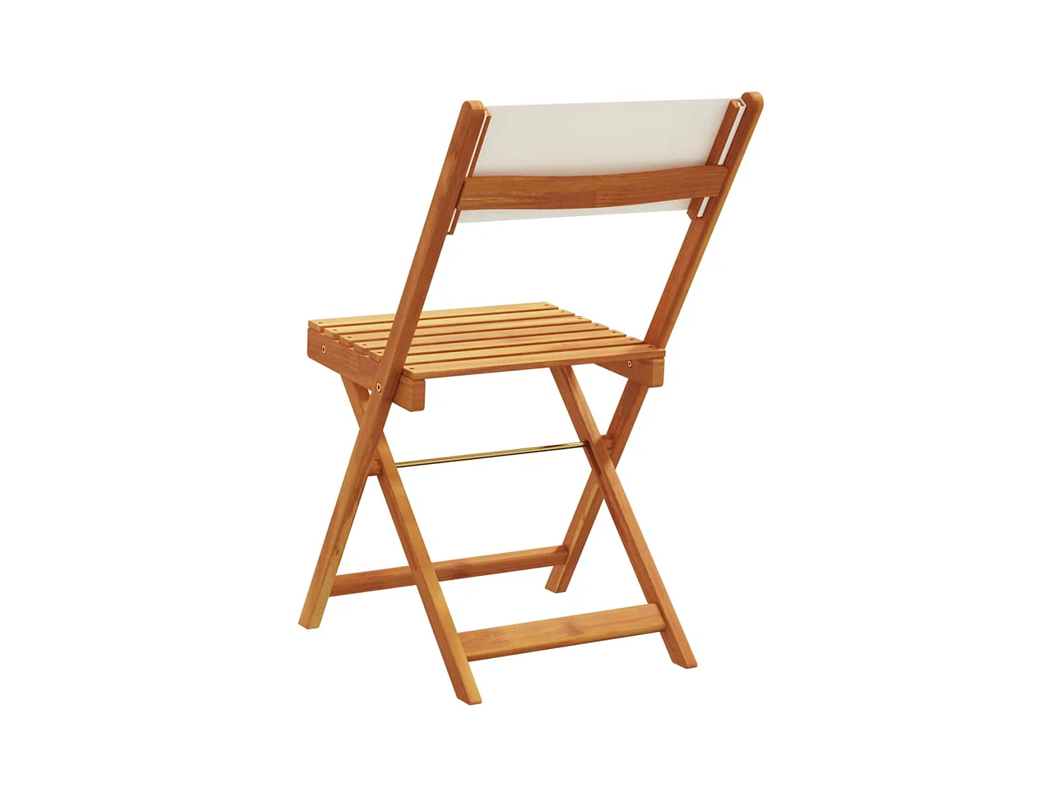 Chaises de bistrot lot de 2 blanc crème bois acacia et tissu