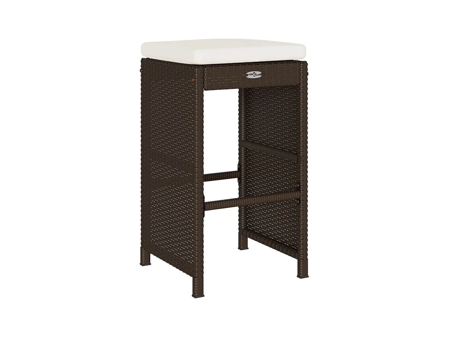 Tabourets de bar jardin coussins lot de 2 marron résine tressée