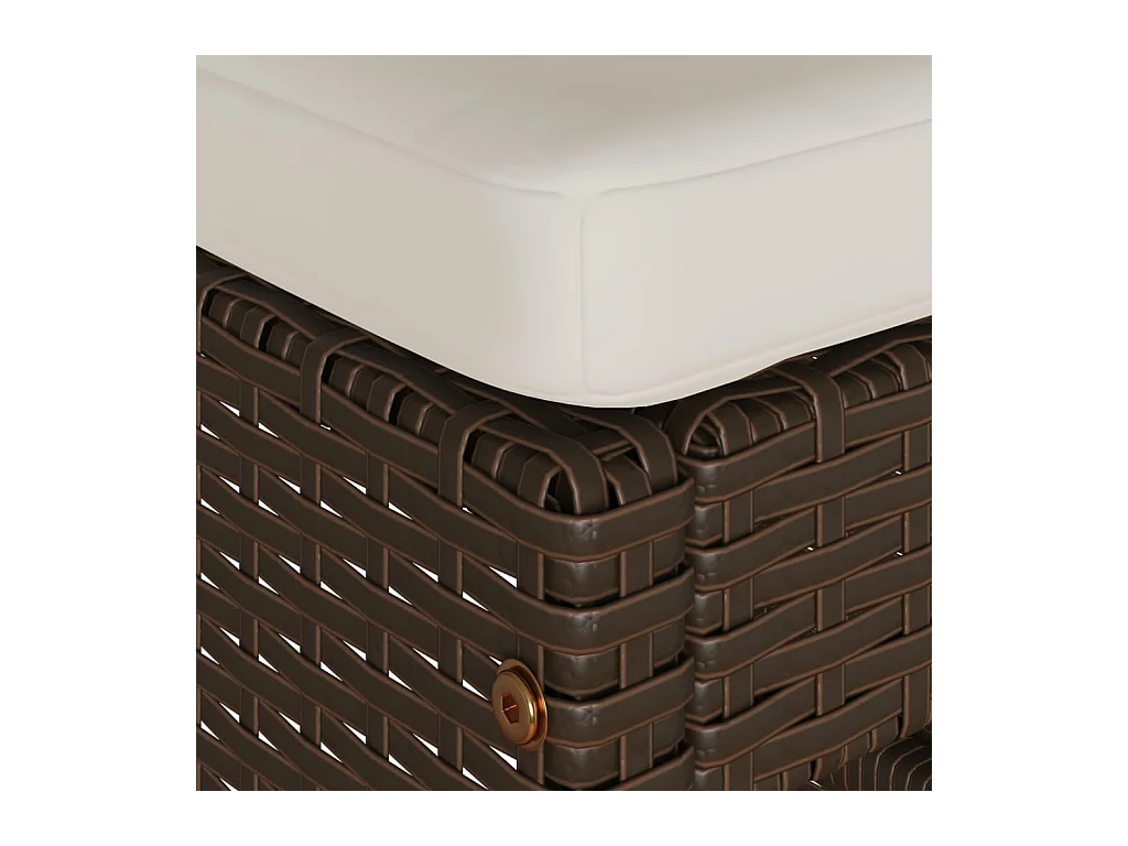 Tabourets de bar jardin coussins lot de 2 marron résine tressée