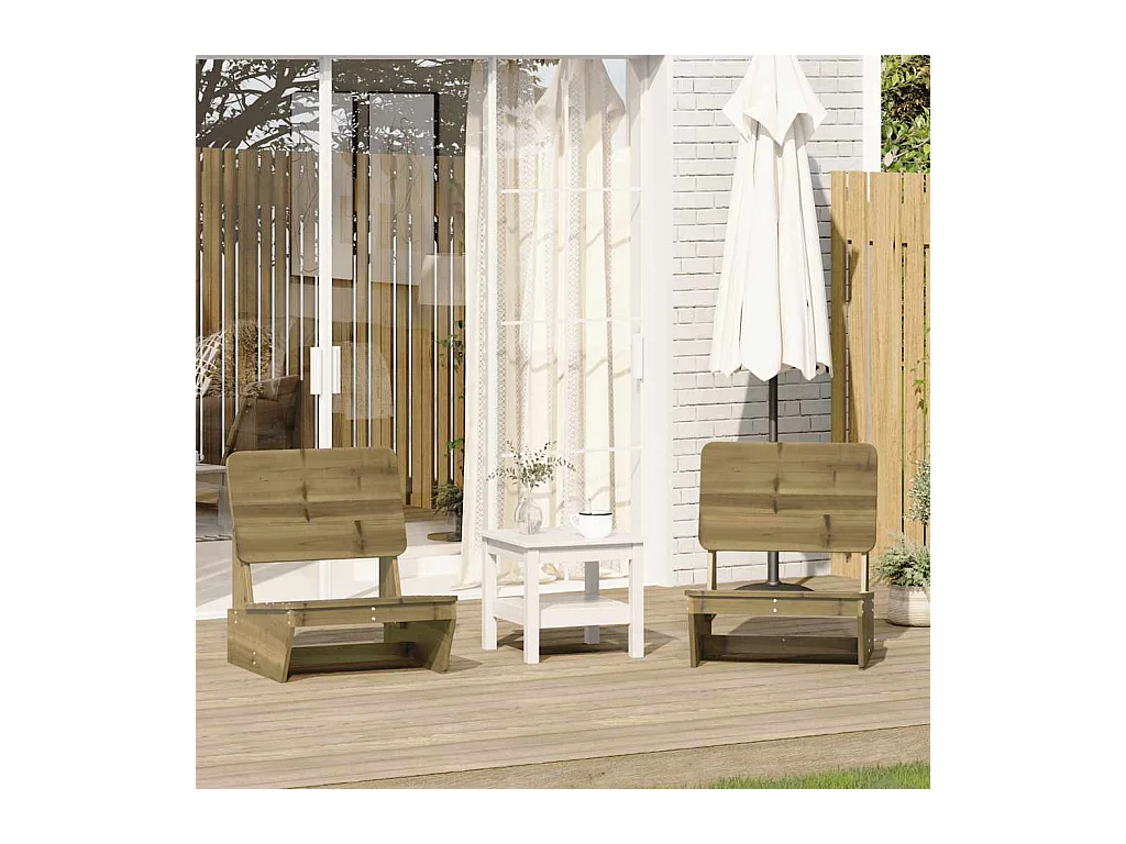 Chaises de jardin lot de 2 60x64x70,5 cm bois de pin imprégné